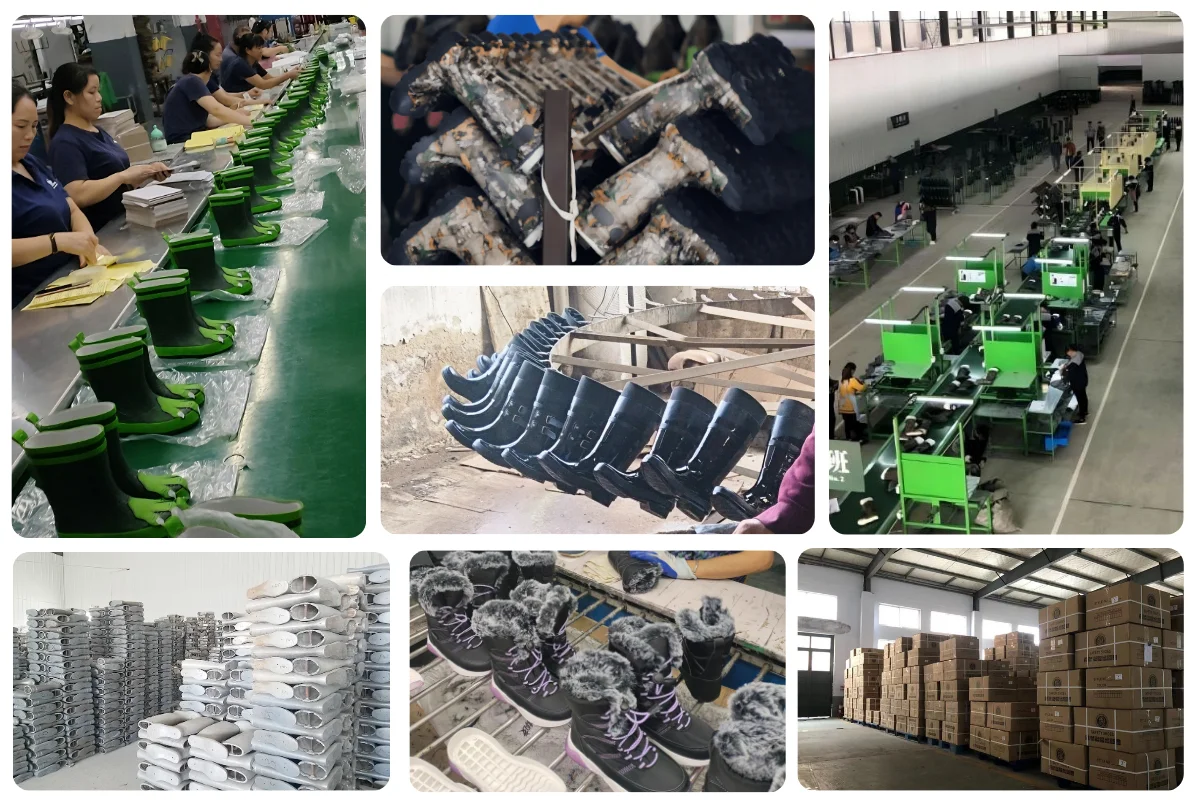 Modern footwear manufacturing facility with automated production lines