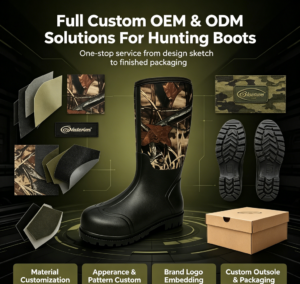Customized hunting boots service display