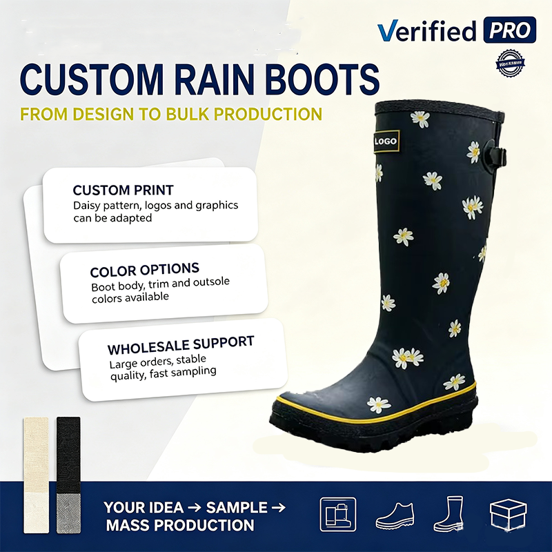 Custom Women’s Rubber Rain Boots Wholesale | OEM Wellies Manufacturer With Custom Print